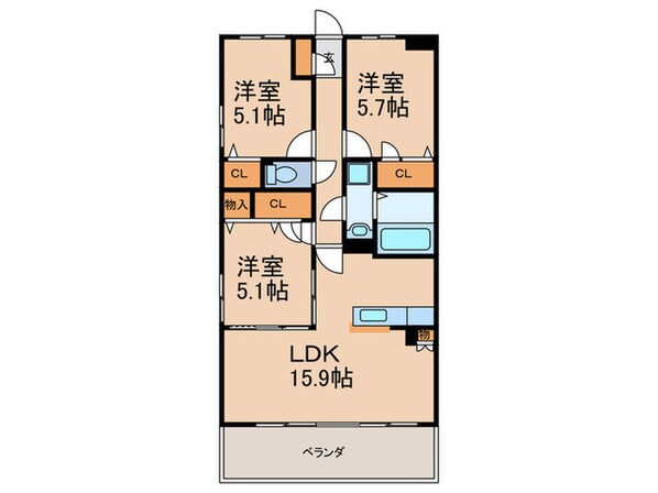 アンソレイユⅢの物件間取画像